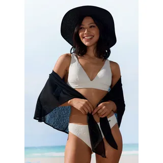 LASCANA Pareo LASCANA "Modetuch", Damen, schwarz, Stoff, Polyester, unifarben, Modetücher, Strandtuch, sommerlicher Poncho, Überwurf