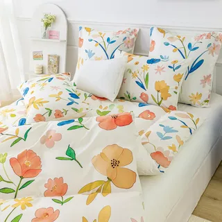 YASMENG Bettwäsche 135x200 Blumen Motiv Bunt Floral Bettwäsche Blumen Aesthetic Weich Kuschelig Bettbezug Set 2teilig für Kinder Mädchen Geschenk mit Reißverschluss und 80x80 cm Kissenbezug