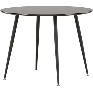 Esstisch VENTURE HOME "Plaza, runder Esstisch, modern & vielseitig, Ø 100 cm", schwarz (schwarz, schwarz), B:100cm H:75cm T:100cm, Tische, Esstisch, Esszimmertisch, MDF, Stahlbeine, rund, stilvoll, klassisch
