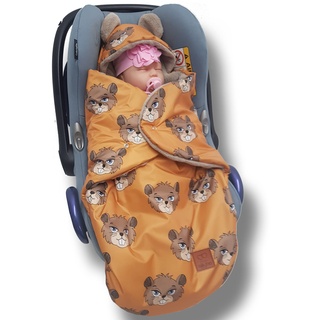 millybo Fußsack Baby Einschlagdecke für Winter geeignet für Kinderwagen Babyschale Babybett Autositz Buggy (Nylon Biber- 604.011)