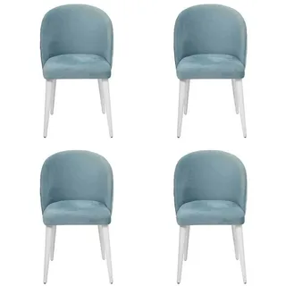 JVmoebel Esszimmerstuhl Modern Esszimmer Holz 4x Stühle Blau Ohne Armlehne Neu Design Polster, Made in Europa blau