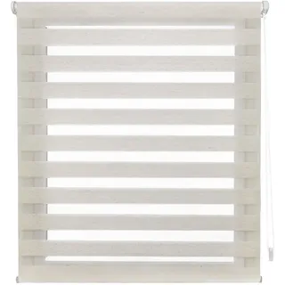 Decorblind, Doppel-Schichten-Rollo ohne Werkzeug und ohne Bohren, Größe 130x220 cm Breite x Länge, Stoffrollo:127x215 - Nacht und Tag Rollo, Farbe ecru, Rollos für Fenster