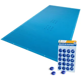 VOUNOT Poolabdeckung Rechteckig Dunkelblau 4x8 m