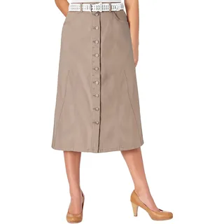 Jeansrock INSPIRATIONEN, Damen, Gr. 52, beige, 96% Baumwolle, 4% Elasthan, unifarben, wadenlang, Röcke Jeansrock