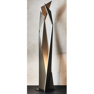 Casa Padrino Designer LED Stehleuchte Bronzefarben / Schwarz 47 x 40 x H. 204 cm - Moderne Edelstahl Stehlampe - Wohnzimmer Lampe - Luxus Qualität