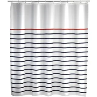 Wenko Duschvorhang Marine White 180 x 200 cm mehrfarbig