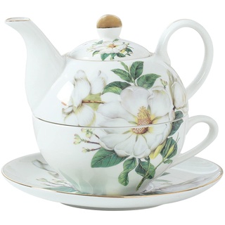 PROPFE Teekanne und Tassen-Set für 1, Tea for One Teekanne und Tassen-Set, Teekanne für eine Tasse, Bone China Tee-Set, Teekanne Geschenksets für Frauen-Bird-Pot 300ml