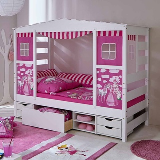 Spielbett in Weiß Rosa Prinzessin Design
