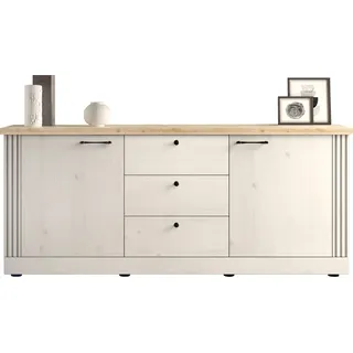 Home Affaire Sideboard »Country Breite 211 cm, Kommode 2 Türen u. 3 Schubkästen, Anrichte«, im Landhausstil, viel Stauraum, mit Metallgriffe, MDF Rahmen