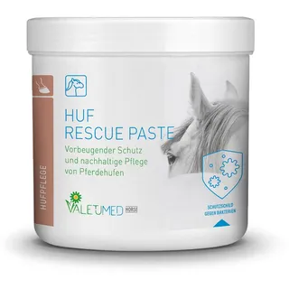 Valetumed HUF Rescue Paste, 450 ml, hochwertige, pflanzliche Extrakte aus Thymian und Rosmarin für Schutz, Pflege und Regeneration des Hufhorns sowie Hautstellen rund um den Pferdehuf