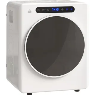 HOMCOM Mini Ablufttrockner 4 kg Wäschetrockner mit Desinfektion, 6 Programmen, 1000W Trockner mit Touch-Screen, 3 Temperaturen und Timer, für Wohnmobile, Haus, Weiß   Aosom