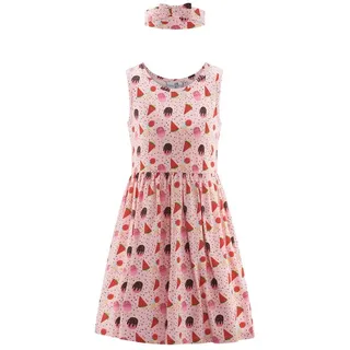 happy girls Jerseykleid (Set, 2-tlg) mit süßem Haarband mit Schleifendetail rosa 128 EU