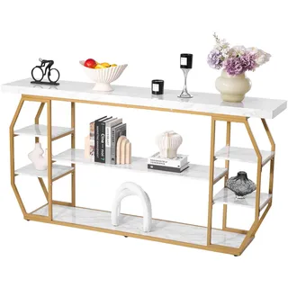 Vevor Konsolentisch aus Marmor 180 x 35 x 91 cm gold