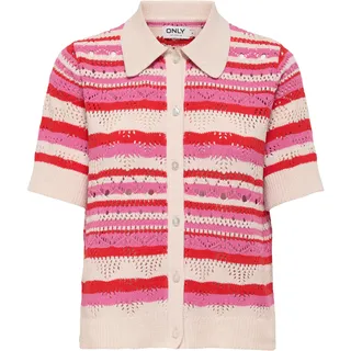 Only ONLLULA POLO S/S CARDIGAN KNT NOOS Rot XS