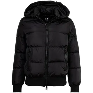 Armani Exchange Damen Icon Project Logo Patch Kurze Länge Jacke Schwarz L