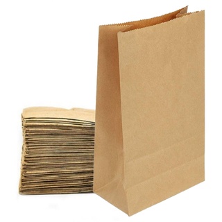 DNT 50 Stück Braun Papiertüten 30 x 18 x 8 cm Papier tüten Geschenktüten für Kinderfest Papiertaschen zum Verpacken und Verschenken von Party-Mitgebseln, Adventskalender Kraftpapiertüten