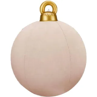 Riesige aufblasbare Samt-Weihnachtskugeln, aufblasbar, beflockt, großer Weihnachtsbaumschmuck für den Außenbereich, für Veranda, Rasen, Hof, Urlaubsdekoration (weiß, 45,7 cm)