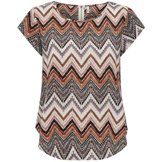 Only Shirtbluse ONLVIC S/S AOP TOP NOOS PTM Weiß 38