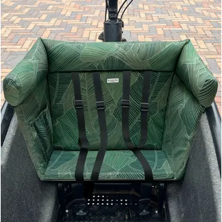 Blausberg Baby - Lastenrad Kissen für Urban Arrow Family & Family Next Sitzkissen, Zubehör, Kinderkissen, Wetterfestes Sitzpolsten (Dunkel Grün Blätter)