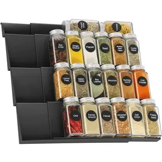 Okiuen Gewürzregal Schublade Gewürz Organizer Schubladeneinsatz Einstellbare Breite Gewürzhalter von 30cm bis 60cm Gewürzschublade Ordnungssystem