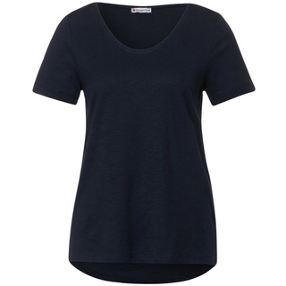 STREET ONE Kurzarmshirt - Basic Damen T-Shirt - Kurzarmshirt einfarbig blau 40Schneider Fashion Store