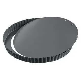 Kaiser Backform La Forme Plus, Obstbodenform, aus Stahl, Ø 28 cm, schwarz, antihaftbeschichtet, Emailleboden, Tarteform