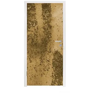 MuchoWow Türtapete Gold - Glitzer - Textur, Matt, bedruckt, (1 St), Türposter Selbstklebend, Deko Folie Tür und Möbel, 95x215 cm bunt 95 m x 215 m