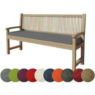 chilly pilley Bankkissen Bankauflage Polsterauflage Reißverschluss mit Schlaufen Kissen für Gartenbank Gartenbankauflage für Gartenmöbel Sitzkissen & Rückenkissen Outdoor (140 x 60 x 5 cm, Grau)
