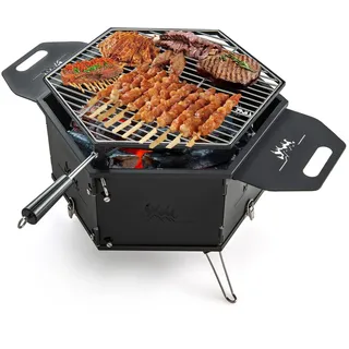 Costway Holzkohlegrill schwarz