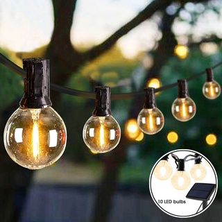 LED Solar Lichterkette 10 Wasserdicht Glühbirne für Weihnachten Garten Party