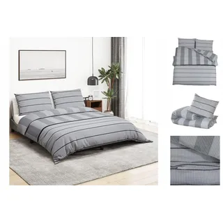 vidaXL Bettwäsche Set Grau 200 x 220 cm + 80 x 80 cm