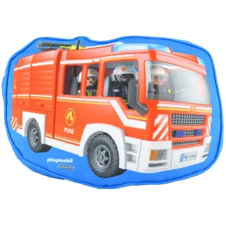 Playmobil Kissen - City Action Feuerwehr Plüsch Dekokissen Sitzkissen Zierkissen 32 x 36 x 10 cm