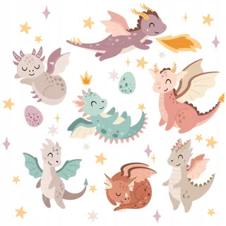 Drachen-wandtattoo Für Jungen- Und Mädchenzimmer, 100 X 120 Cm