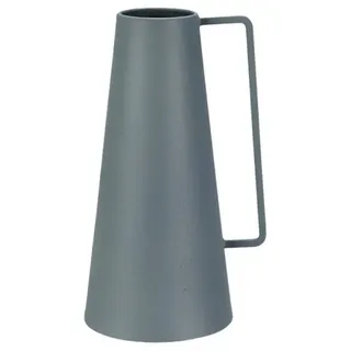 ZauberDeko Dekovase Vase Grau Blau mit Henkel Metall 2 Formen Tischdeko 21cm Hoch