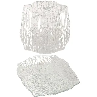 VAN WELL 2er Set St. Tropez Servierplatte Glas quadratisch 28,0 x 28,0 cm - 5410030
