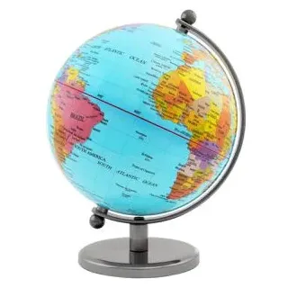 BRUBAKER Globus 99115, Planet Hellblau, Ø 14cm, politisches Kartenbild