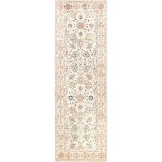 Lindorug Läufer Living Jane, waschbar, Hellrosa, Perlmutt, Pastellblau, Textil, orientalisch, rechteckig, 80x250 cm, Oeko-Tex® Standard 100, für Fußbodenheizung geeignet, rutschfest, in verschiedenen Größen erhältlich, wasserabweisend, schmutzabweisend, Hausstauballergiker feuchtraumgeeignet, stuhlrollengeeignet, waschbar, pflegeleicht, strapazierfähig, reißfest, rutschfeste Unterfläche, vegan, Teppiche & Böden, Teppiche, Teppichläufer