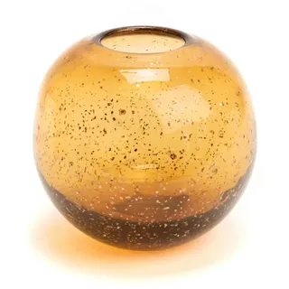 Kugelvase Paillette bernsteinfarben 15 cm - Orange Rund Glas Lou De Castellane 14.69x14.69 cm