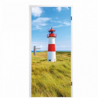 nikima Wandtattoo TB-09 selbstklebendes Türbild – Leuchtturm (PVC-Folie), 0,9 x 2 m selbstklebende Folie bunt