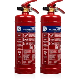 Smartwares Pulverlöscher – 2 kg – für ABC Brände – mit Halterung - FEX-15127 (Packung mit 2)