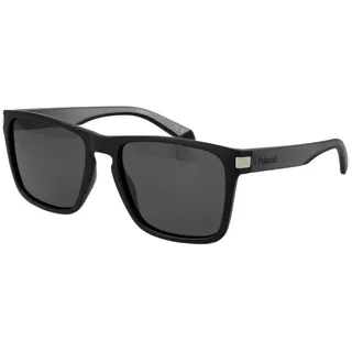 Polaroid PLD 2139/S Unisex-Sonnenbrille Vollrand Quadratisch Kunststoff-Gestell, Schwarz