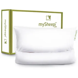 mySheepi Home Kissen | Orthopädisches Nackenkissen 80x40 cm mit beweglicher Nackenrolle | Perfekt für Seiten, Rücken & Bauchschläfer | Individuell anpassbare Füllung, Oeko Tex Zertifiziert