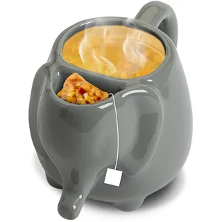 Elephant Teetasse, Elefanten Becher, 3D Kaffeetasse Tasse, Keramischer Trinkbecher, Elefanten Kaffeetasse, Niedlicher-Teebeutel-Halter-Becher für Männer Und Frauen, Ideen Tee Geschenke