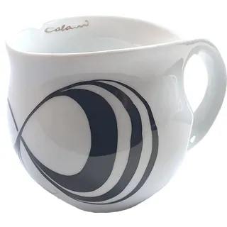 Colani Tasse Jumbotasse große Tasse XXL Kaffeebecher 600ml Capriole schwarz, Porzellan, Spülmaschinenfest, Signatur außen, Schriftzug innen, Geschenkkarton schwarz|weiß