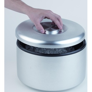 APS Eisbox, Ø 27 cm, H: 20 cm, Aluminium, Innenbehälter für 300 Eiswürfel, Volumen 6 l