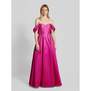 Abendkleid mit One-Shoulder-Träger Modell 'VIKTOR', Fuchsia, 42