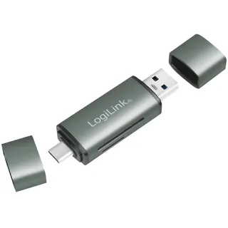 Logilink USB 3.2 Gen1-Kartenleser, für SD- und microSD-Karte, Aluminiumgehäuse,