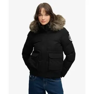 Superdry für Damen. W5012135A Everest Damen-Bomberjacke, schwarz (S), Lässig, Polyester