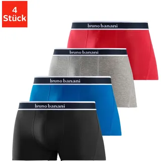 Bruno Banani Boxershorts unifarben rot/grau/schwarz S 4er Pack