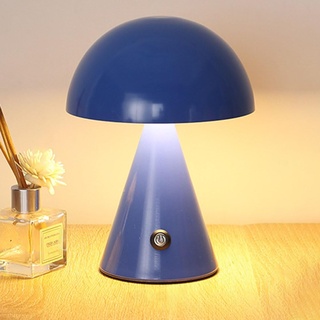 RuiDay Pilz Lampe,LED Pilz Tischlampe Mit 3 Farbig Dimmbare Nachttischlampe,Kabellos Pilz Nachtlicht,Mushroom Tischlampe Für Moderne Beleuchtung,Schreibtischlampe für Schlafzimmer,Büro (Blau)